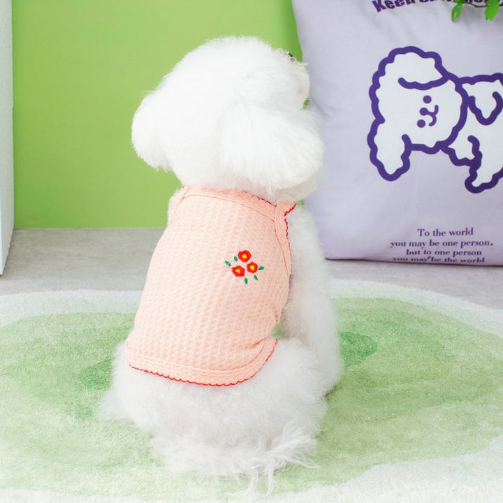 Flower Embroidered Dog Clothes Girl