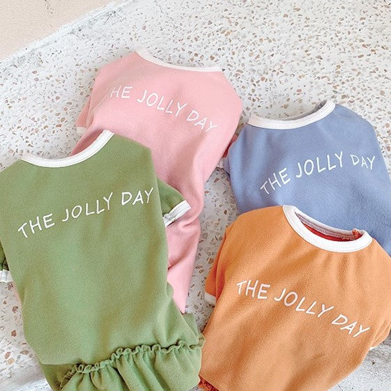 jolly day mermaid tail cats and dogs pajamas onesie in pink blue green orange color