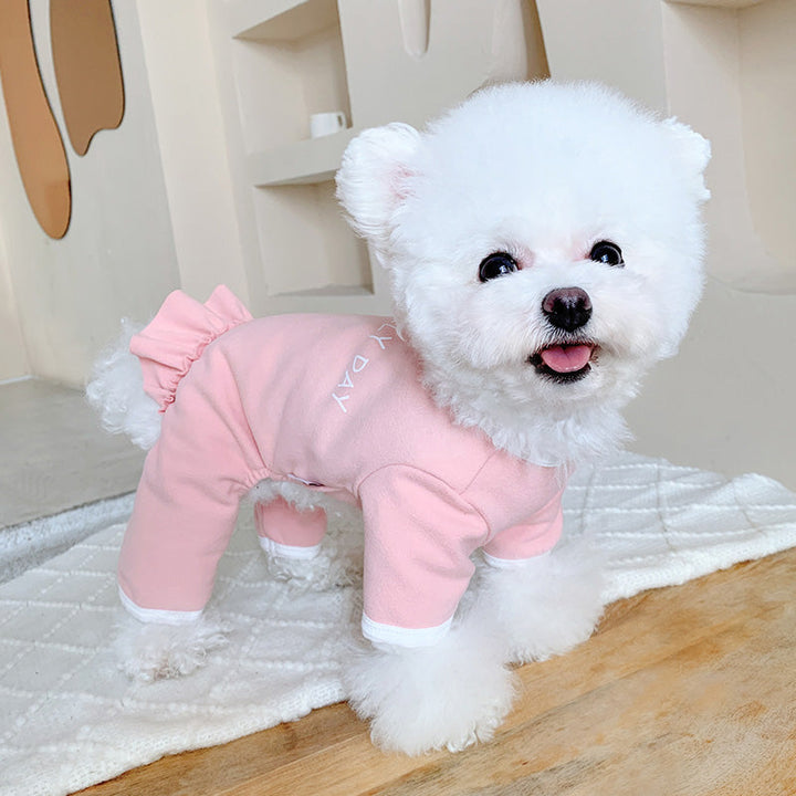 jolly day mermaid tail puppy pajamas onesie in pink color
