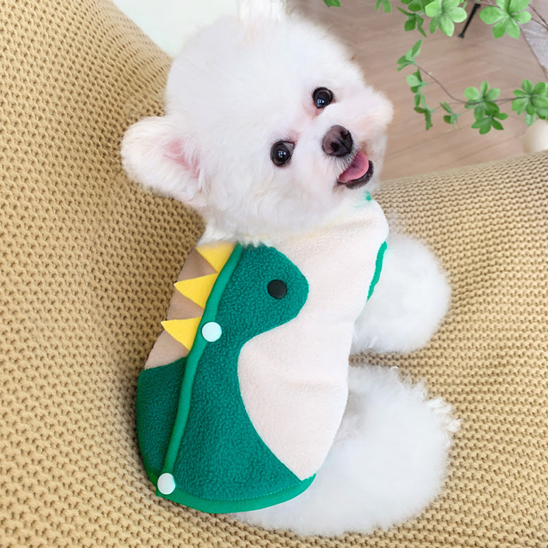 dinosaur button through pet jacket vest
