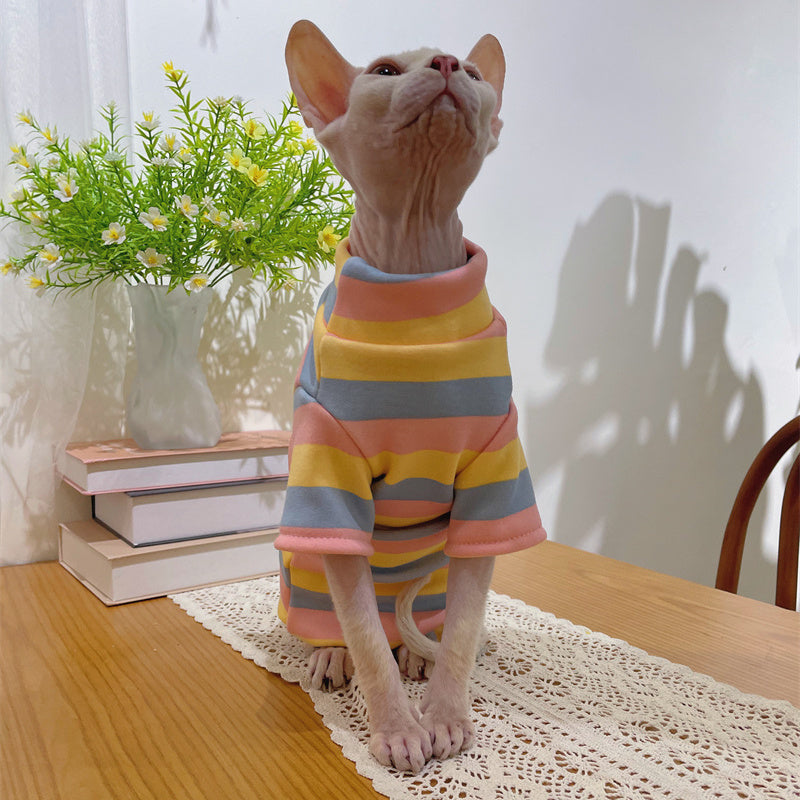 Color Stripes Sphynx Cat Onesies Pajamas