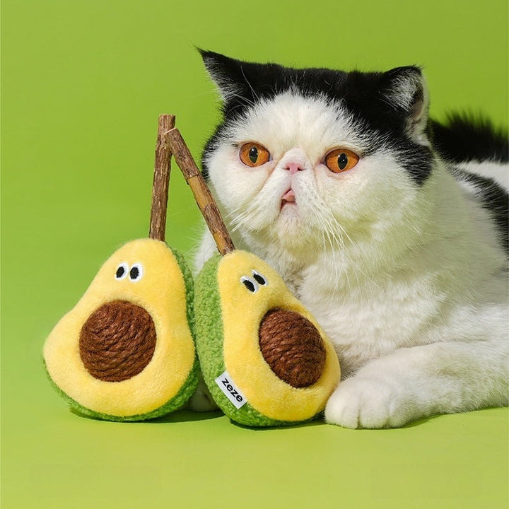 Avocado Sisal Rope Ball Cat Toy with Matatabi Stick