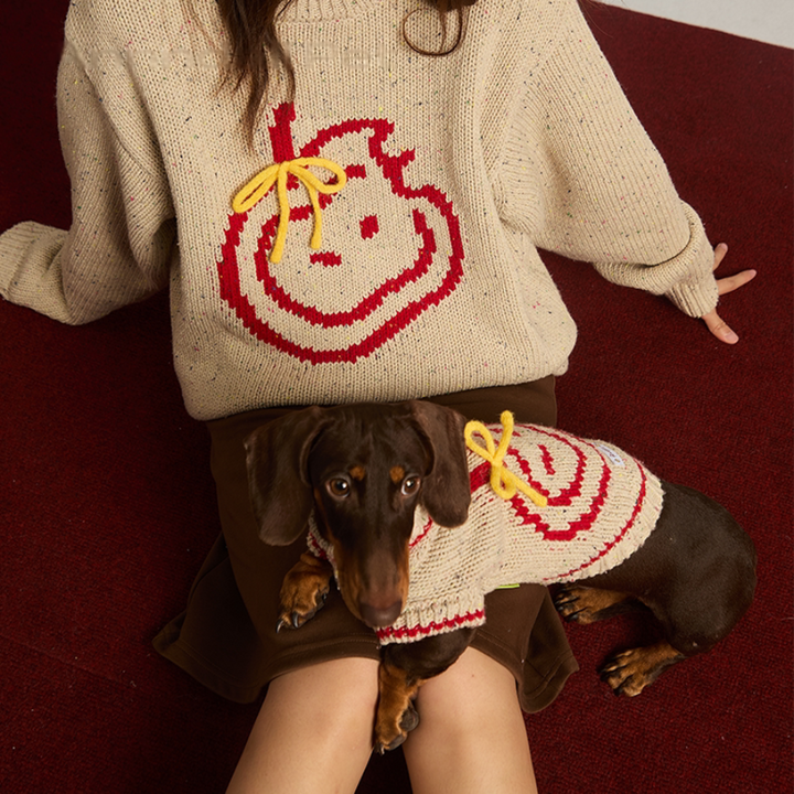 Apple Bite Pet Human Matching Knitted Sweater
