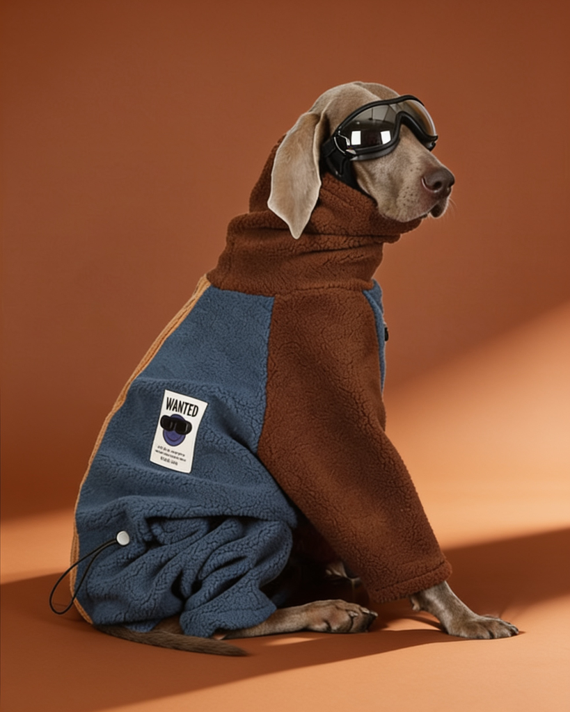 Big Dog Fleece Onesie with High Neck for Winter