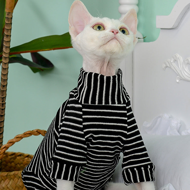 Velvet Striped Sphynx Cat Onesies Pajamas