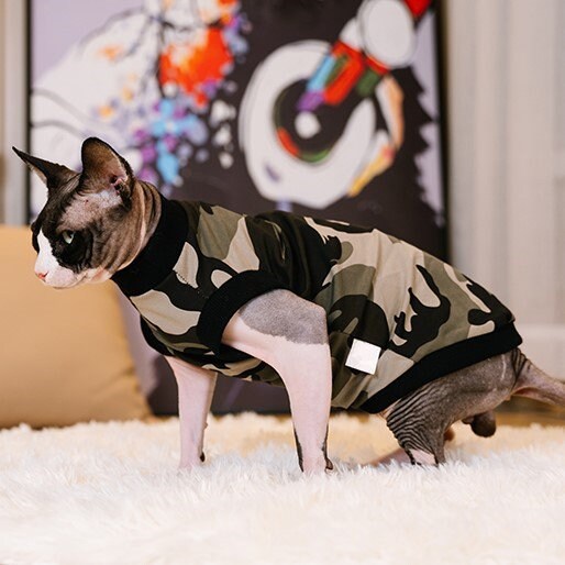 Camouflage Sphynx Cat Tank Tops