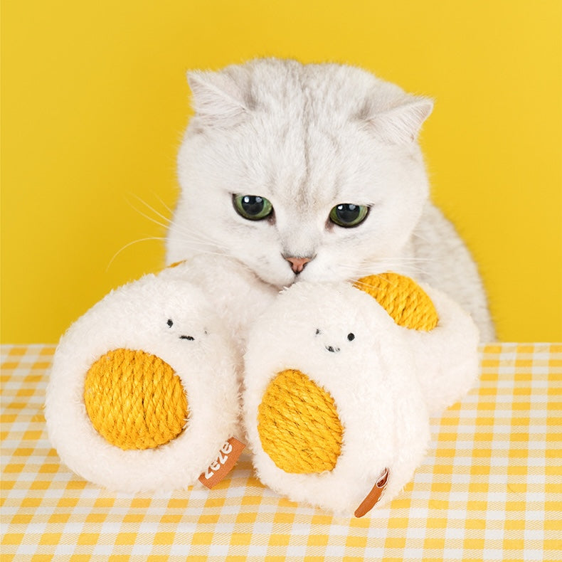 Soft plush topper provides comfort for pawing, nibbling, and batting 