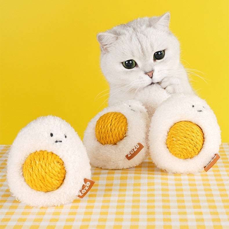 Boiled Egg Sisal Rope Ball Catnip Toy