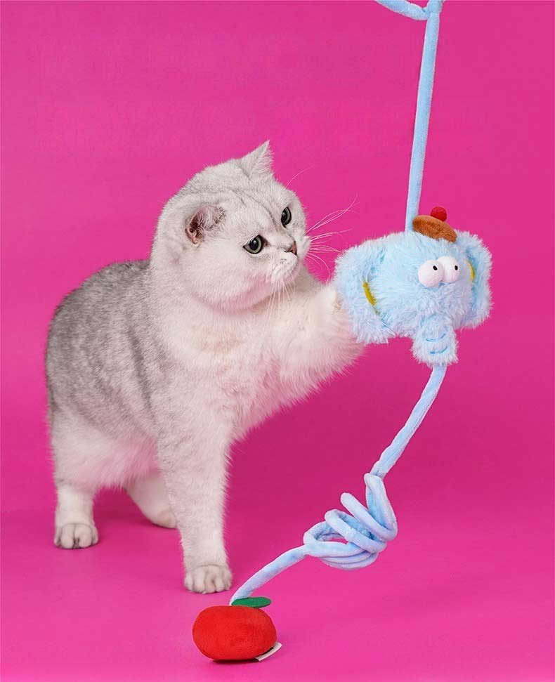Bouncy Elephant Hanging Cat Toy with Catnip