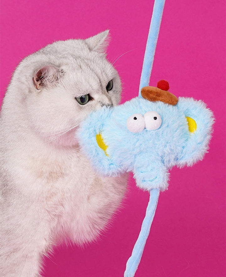 Interactive spring cat toy in cute elephant design