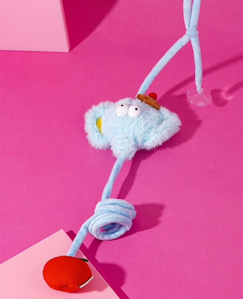 Bouncy Elephant Hanging Cat Toy with Catnip
