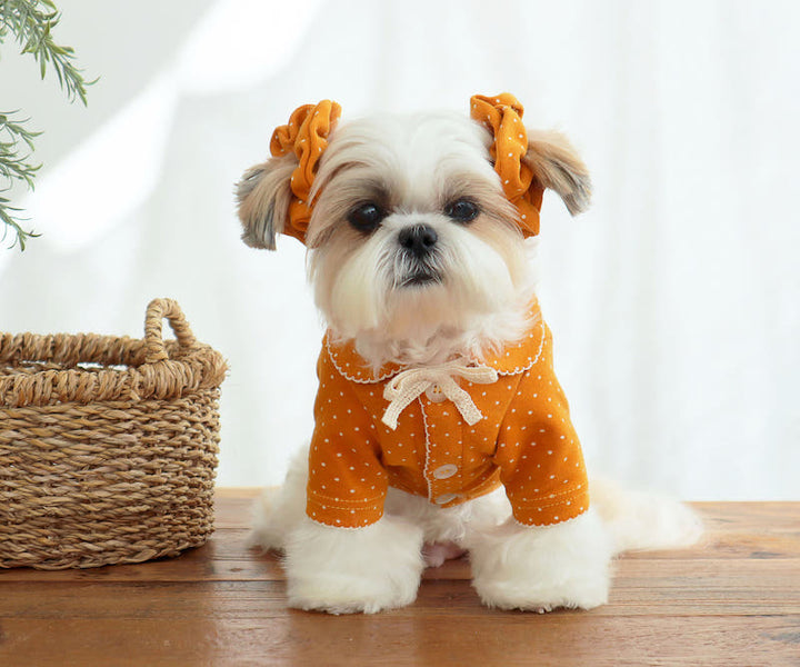 Buttercup Bow Dotty Cat and Small Dog Pajama