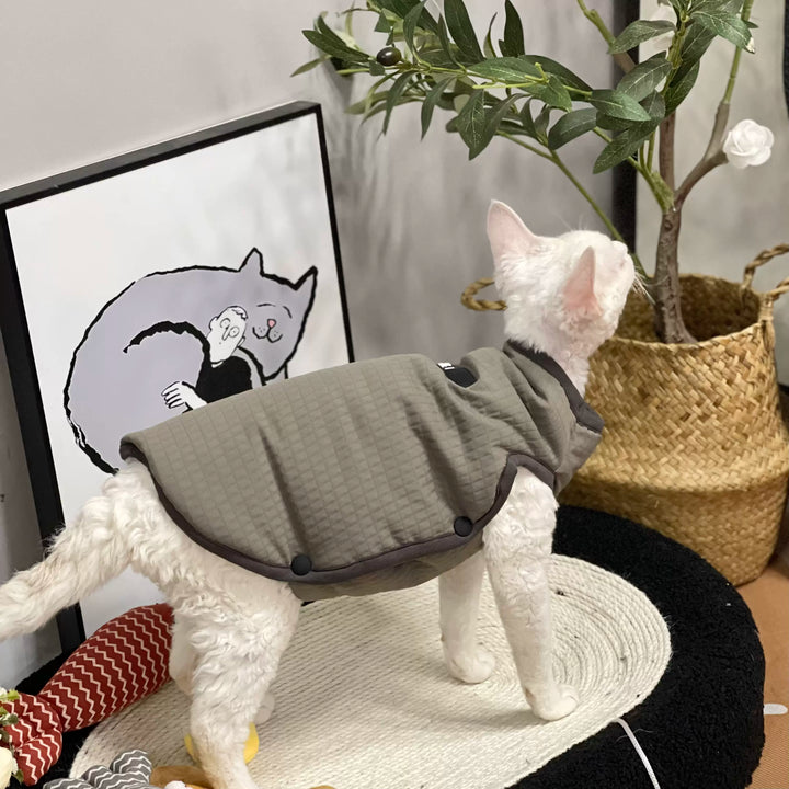 Side Button Warm Winter Sphynx Cat Jacket