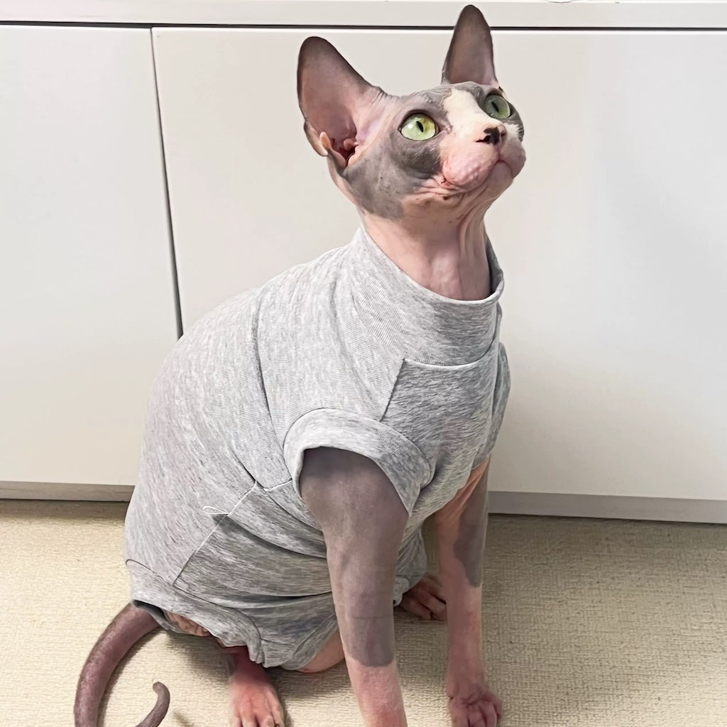 Soft Cotton Sleeveless Bodysuit Sphynx Cat Onesies