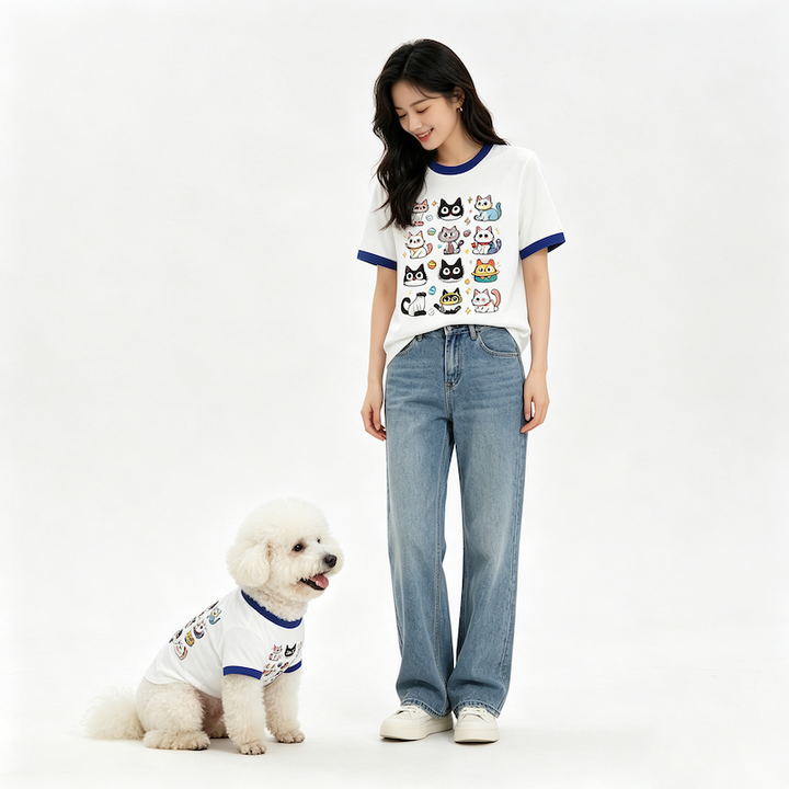 Cat Crew Matching Pet and Owner Tee Shirt