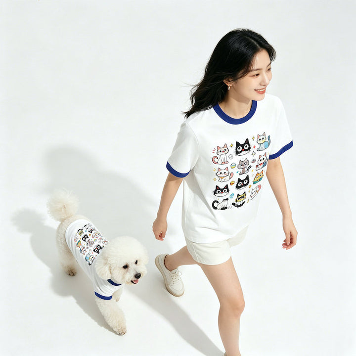 Cat Crew Matching Pet and Owner Tee Shirt