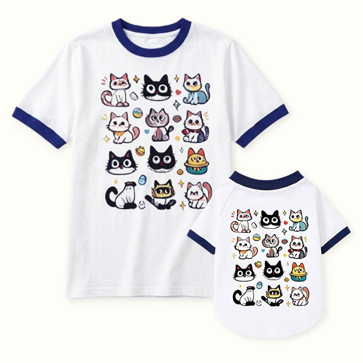 Cat Crew Matching Pet and Owner Tee Shirt
