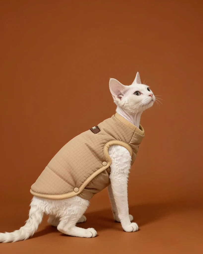 Side Button Warm Winter Sphynx Cat Jacket CityBear