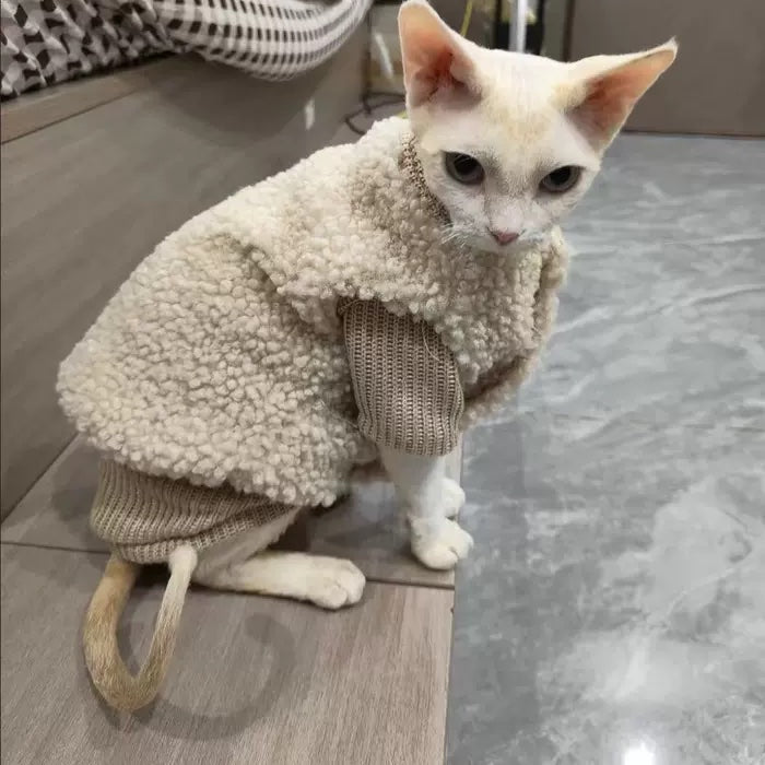 Classic Fleece Cat Jacket Sphynx Sweater