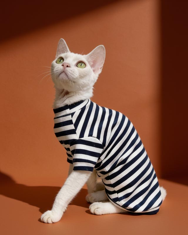 Classic Striped Sphynx Cat Tee Shirt CityBear