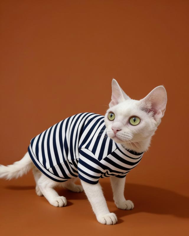 Classic Striped Sphynx Cat Tee Shirt CityBear