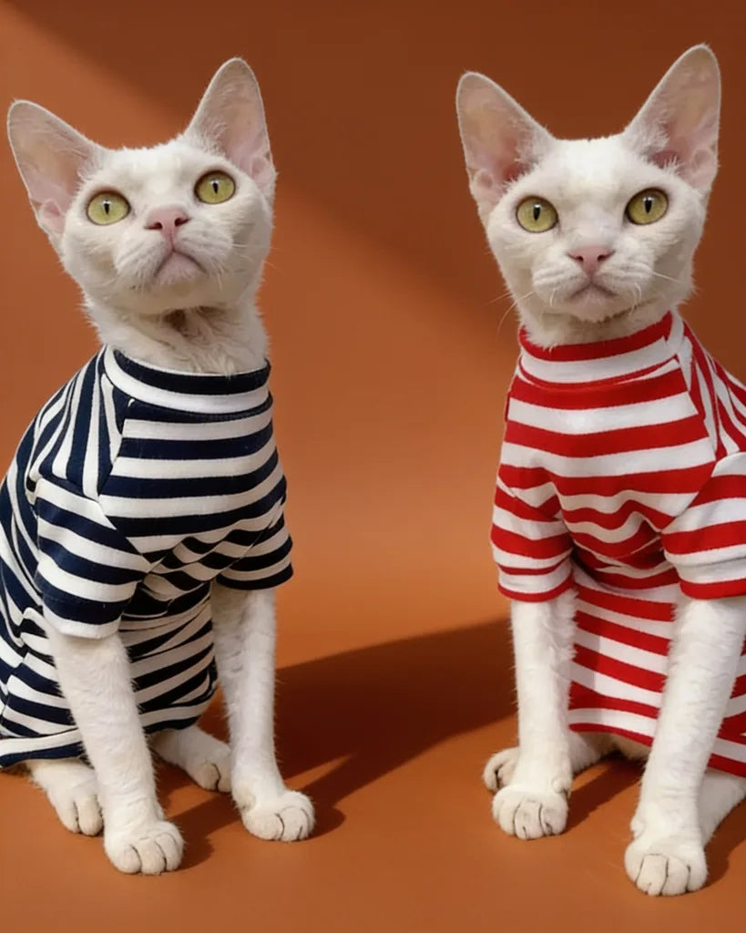 Classic Striped Sphynx Cat Tee Shirt CityBear