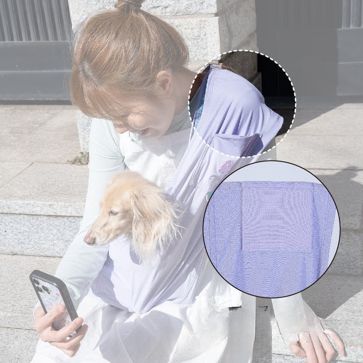 Cooling Ice Silk Crossbody Pet Sling Bag in Lilac