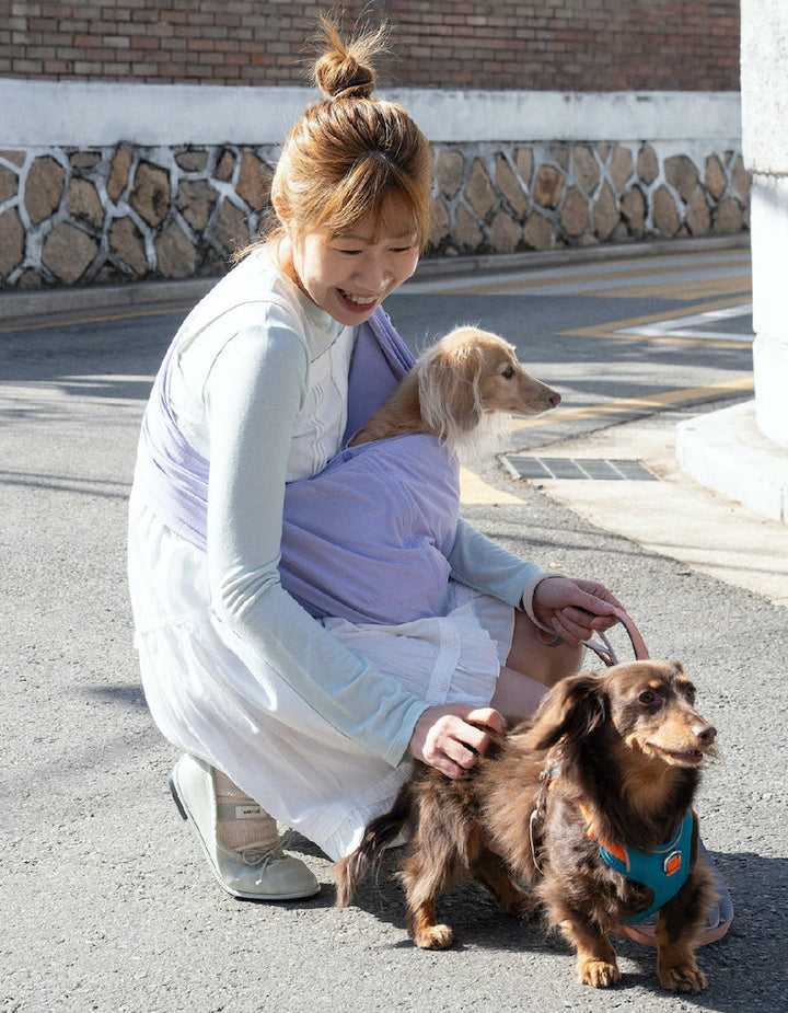 Cooling Ice Silk Crossbody Pet Sling Bag in Lilac