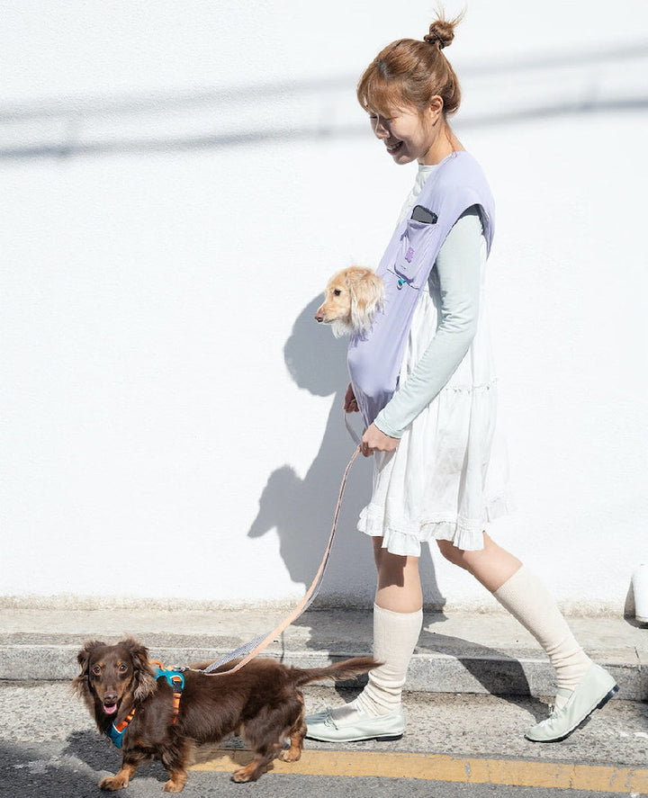 Cooling Ice Silk Crossbody Pet Sling Bag in Lilac
