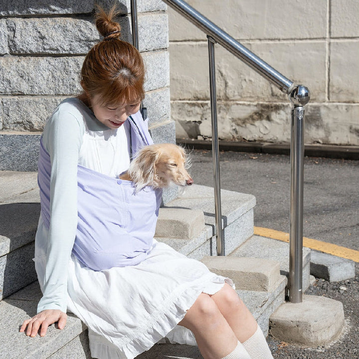 Cooling Ice Silk Crossbody Pet Sling Bag in Lilac