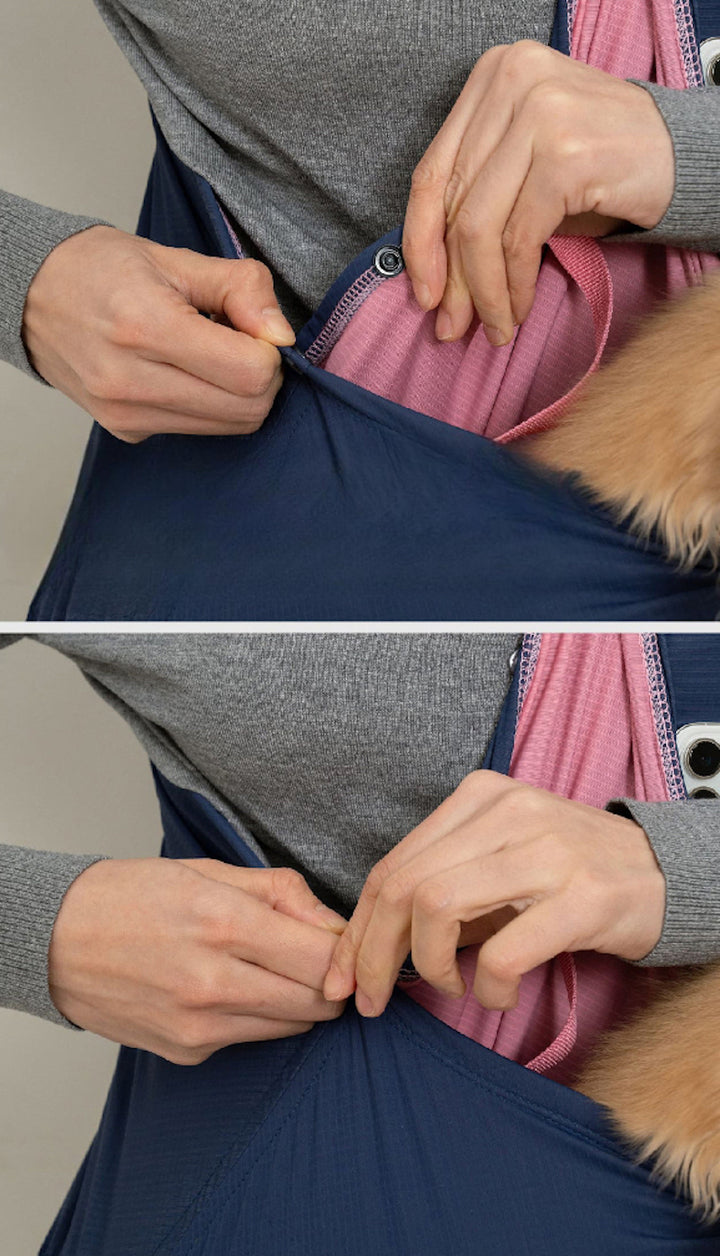 Cooling Ice Silk Crossbody Pet Sling Bag in Navy