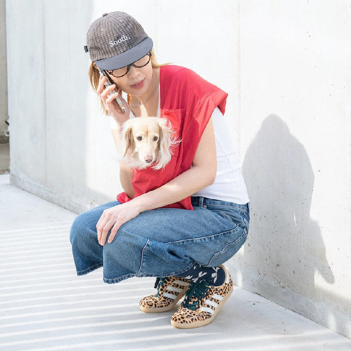 Cooling Ice Silk Crossbody Pet Sling Bag in Red