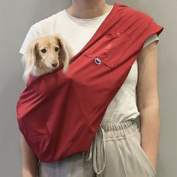 Cooling Ice Silk Crossbody Pet Sling Bag in Red