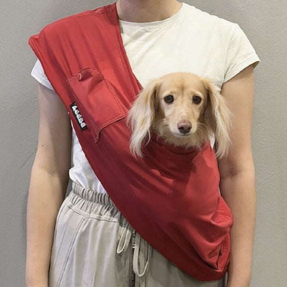 Cooling Ice Silk Crossbody Pet Sling Bag in Red