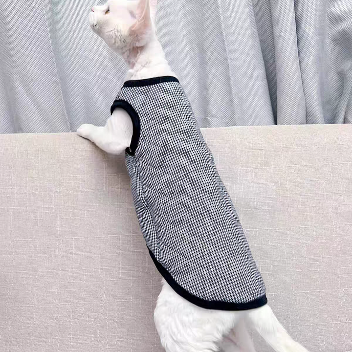 Diamond Quilted Vest Sphynx Cat Jacket