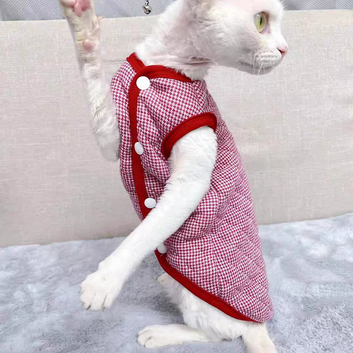 Diamond Quilted Vest Sphynx Cat Jacket