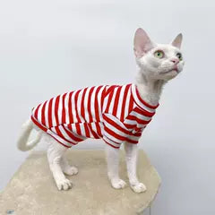 Classic Striped Sphynx Cat Tee Shirt