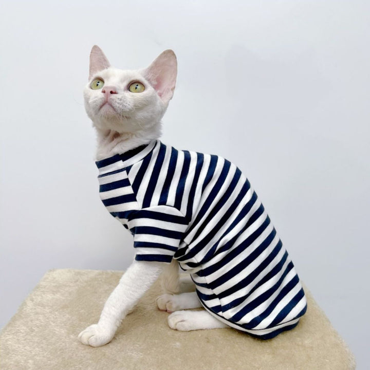 Classic Striped Sphynx Cat Tee Shirt