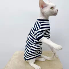 Classic Striped Sphynx Cat Tee Shirt