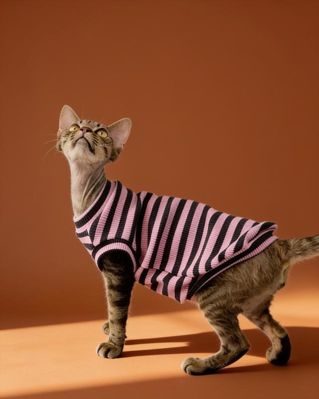 Stripes Sphynx Cat Tank Tops CityBear