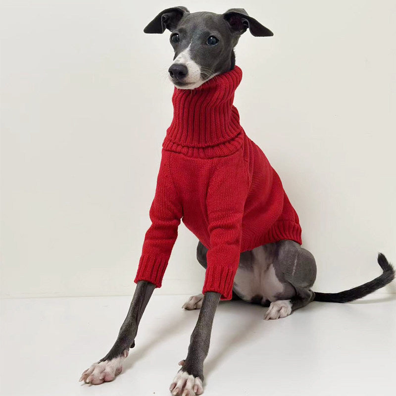 Cozy Chic Red Knitted Dog Sweater
