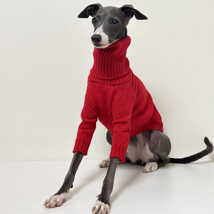 Cozy Chic Red Knitted Dog Sweater
