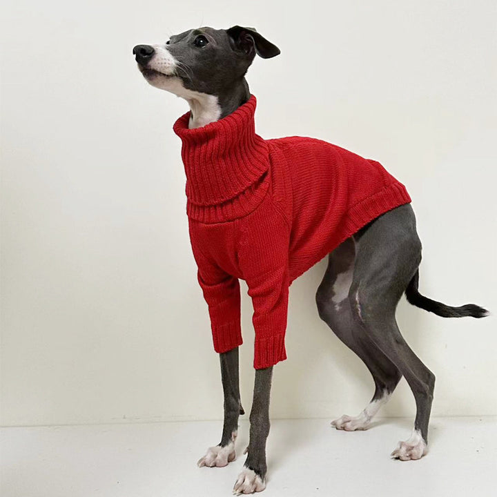 Cozy Chic Red Knitted Dog Sweater