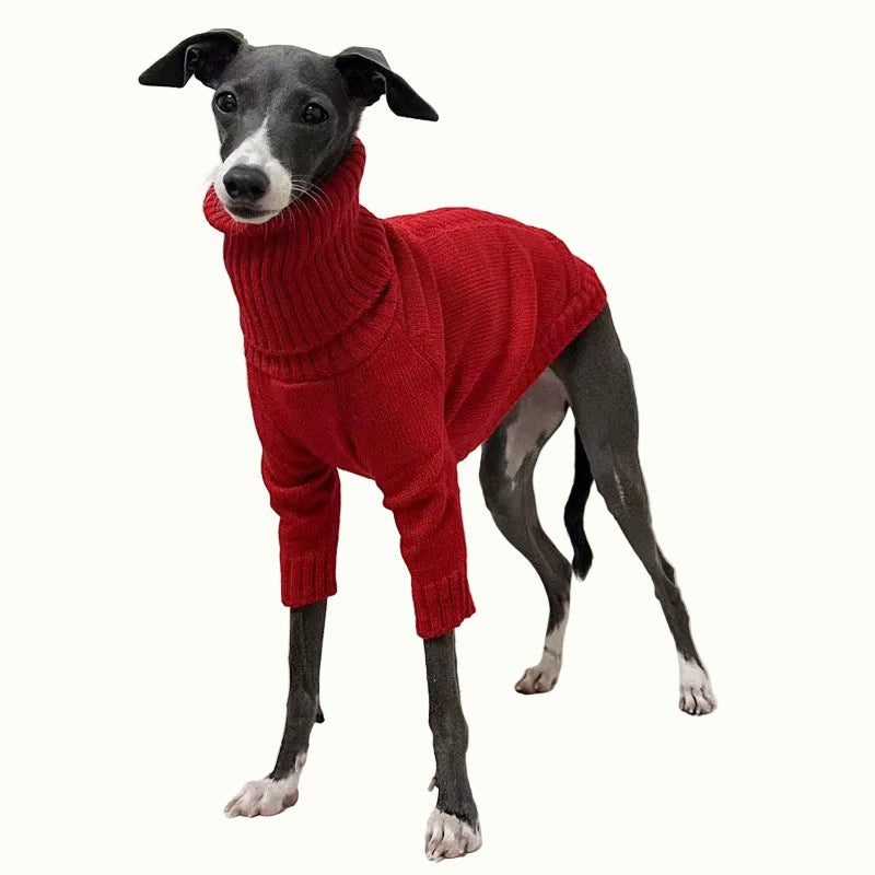 Cozy Chic Red Knitted Dog Sweater