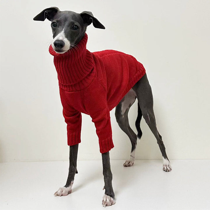 Cozy Chic Red Knitted Dog Sweater