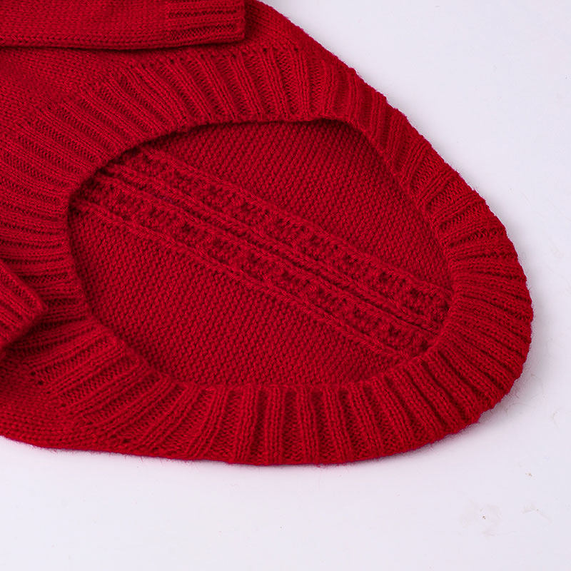 Cozy Chic Red Knitted Dog Sweater