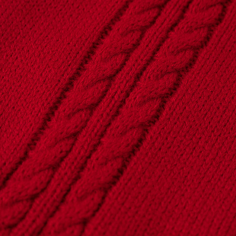 Cozy Chic Red Knitted Dog Sweater