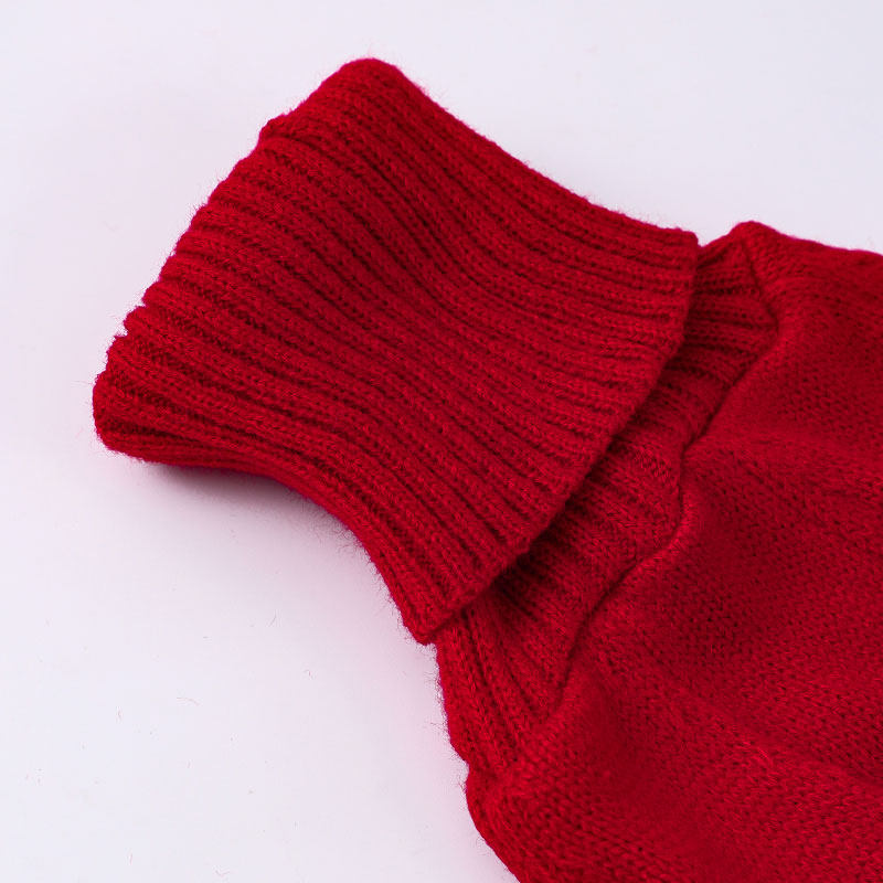 Cozy Chic Red Knitted Dog Sweater