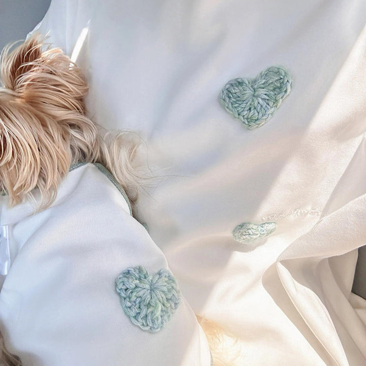 Crochet Heart Pet and Owner Matching Tee Shirts