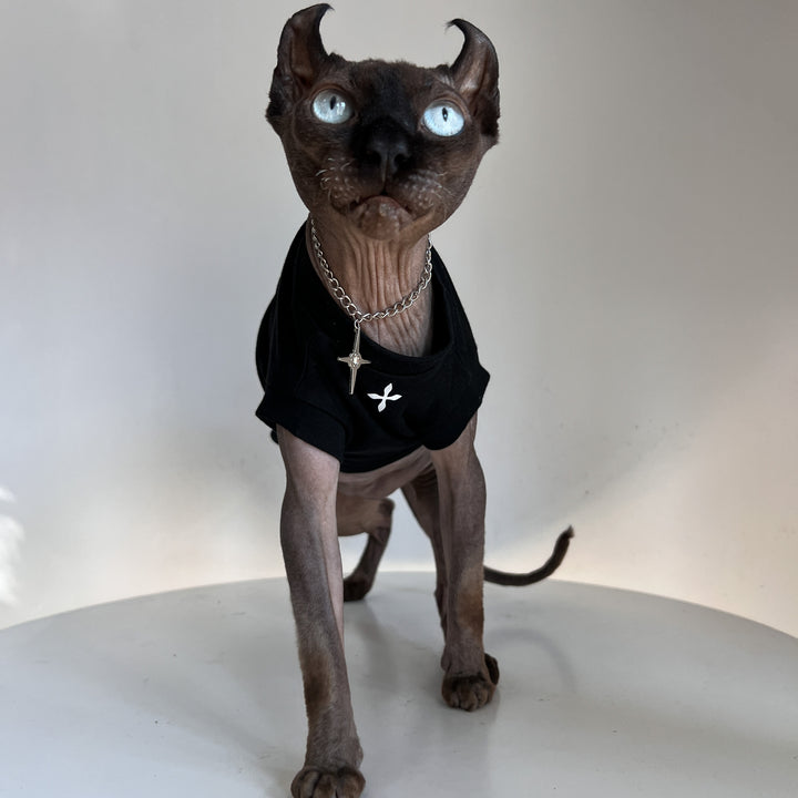 North Star Cap Sleeve Sphynx Cat Tee Shirt